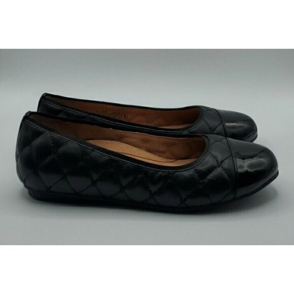 Vionic Shoes Womens Black Leather Quilted Desiree Cap Toe Ballet Flats Casual 7 - Picture 6 of 13
